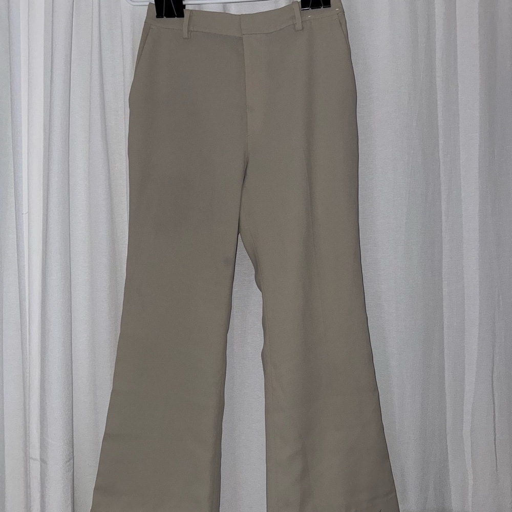Uniqlo Tan Boot Cut Flare Pants High Waist
